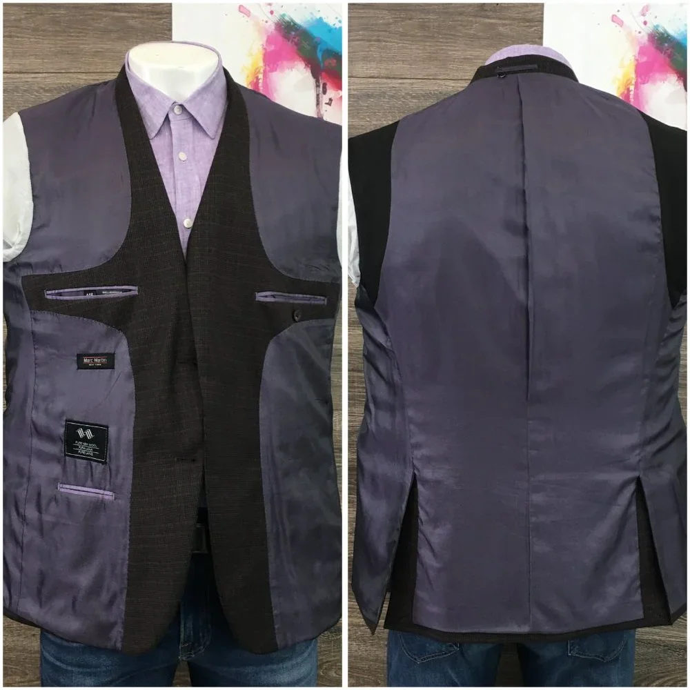 Marc Martin Mens Blazer Sport Coat Two Button‎ Jacket Wool 44R Men Casual Suits